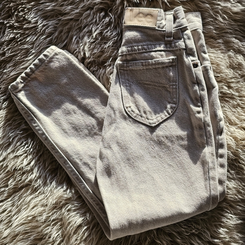 Vintage Lee 100% Cotton Kids Jeans 7 Regular Tan Foxtail
